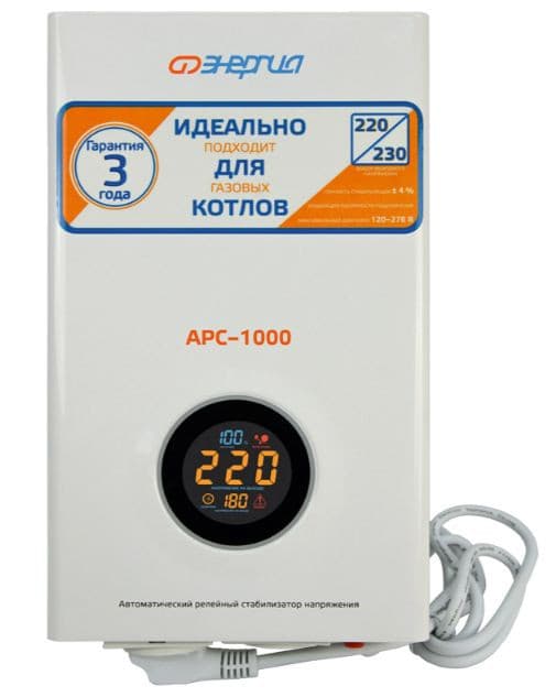Стабилизатор напряжения релейный навесной  1200Вт L1 (140В-260В,+-4%) для котлов АРС-1500 "ЭНЕРГИЯ"