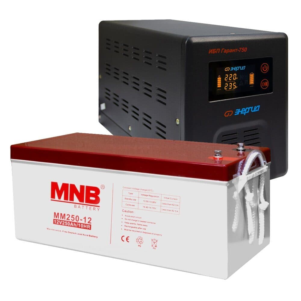 Комплект ИБП Энергия Гарант 750 + АКБ MNB MM  250-12