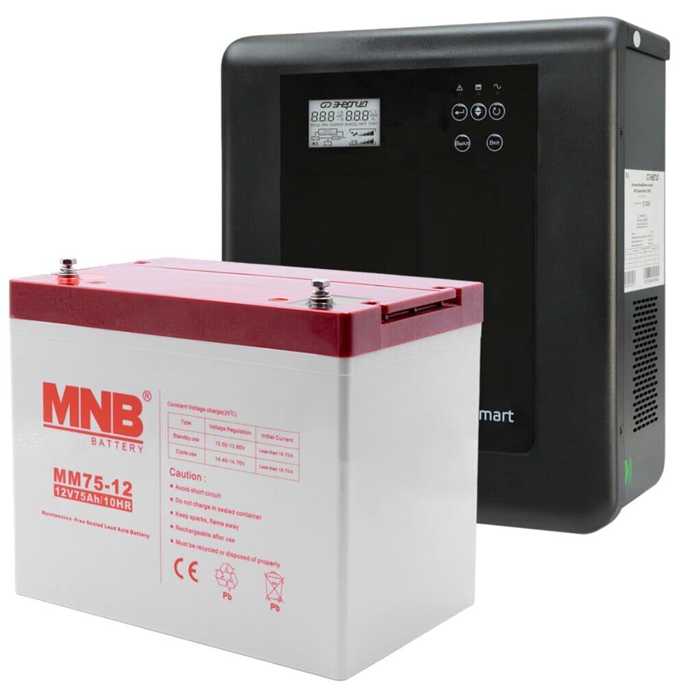 Комплект ИБП Энергия Smat II 1000 + АКБ  MNB MM 75-12